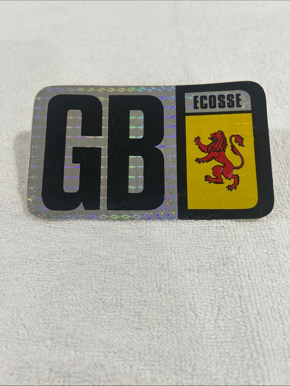 GB Ecossé Sticker Decal - Holographic Silver with Yellow and Red Crest